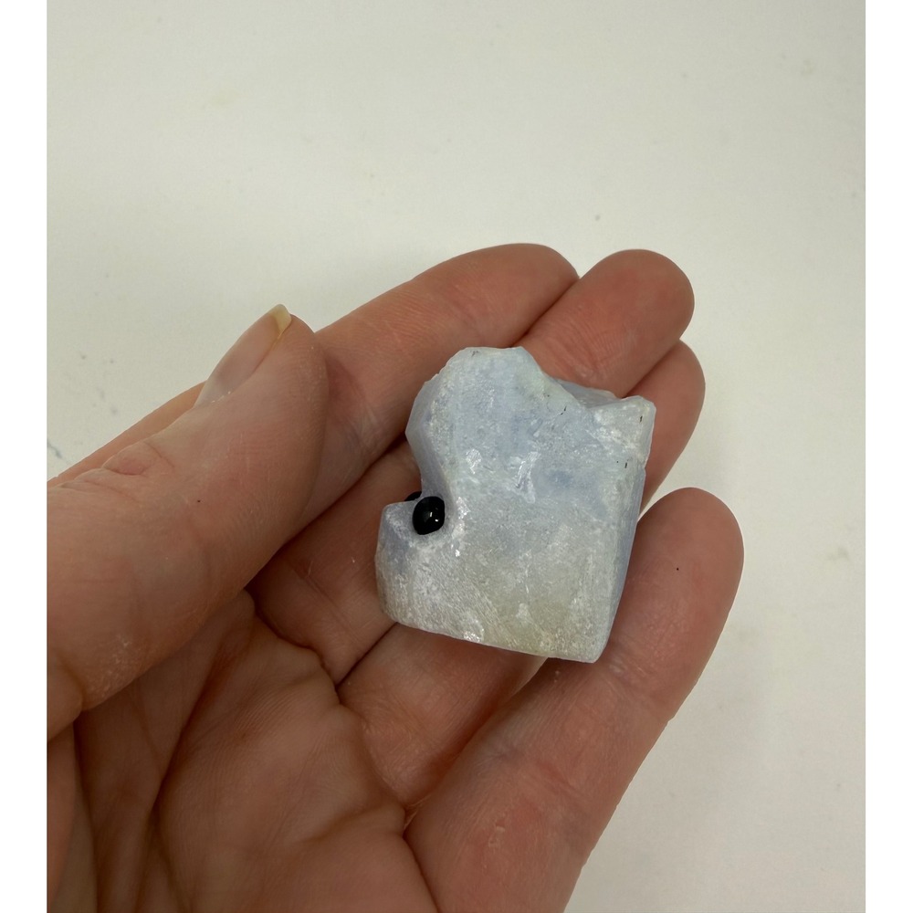 Set of 3 Blue Lace Agate & Aquamarine Crystal Rock Buddies Hand Carved Stone - Picture 5 of 12